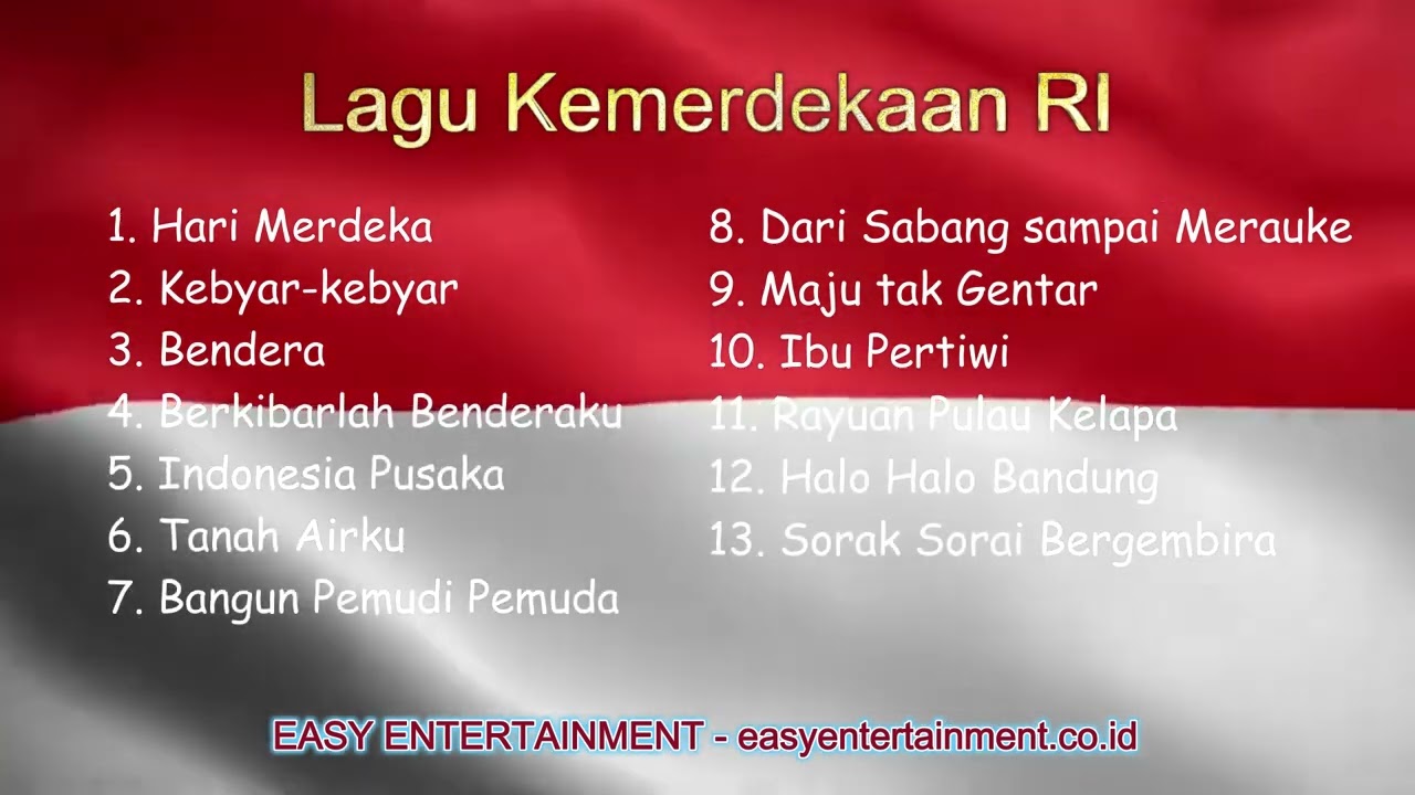 Playlist Lagu Perjuangan Kemerdekaan Republik Indonesia 17 Agustus 1945