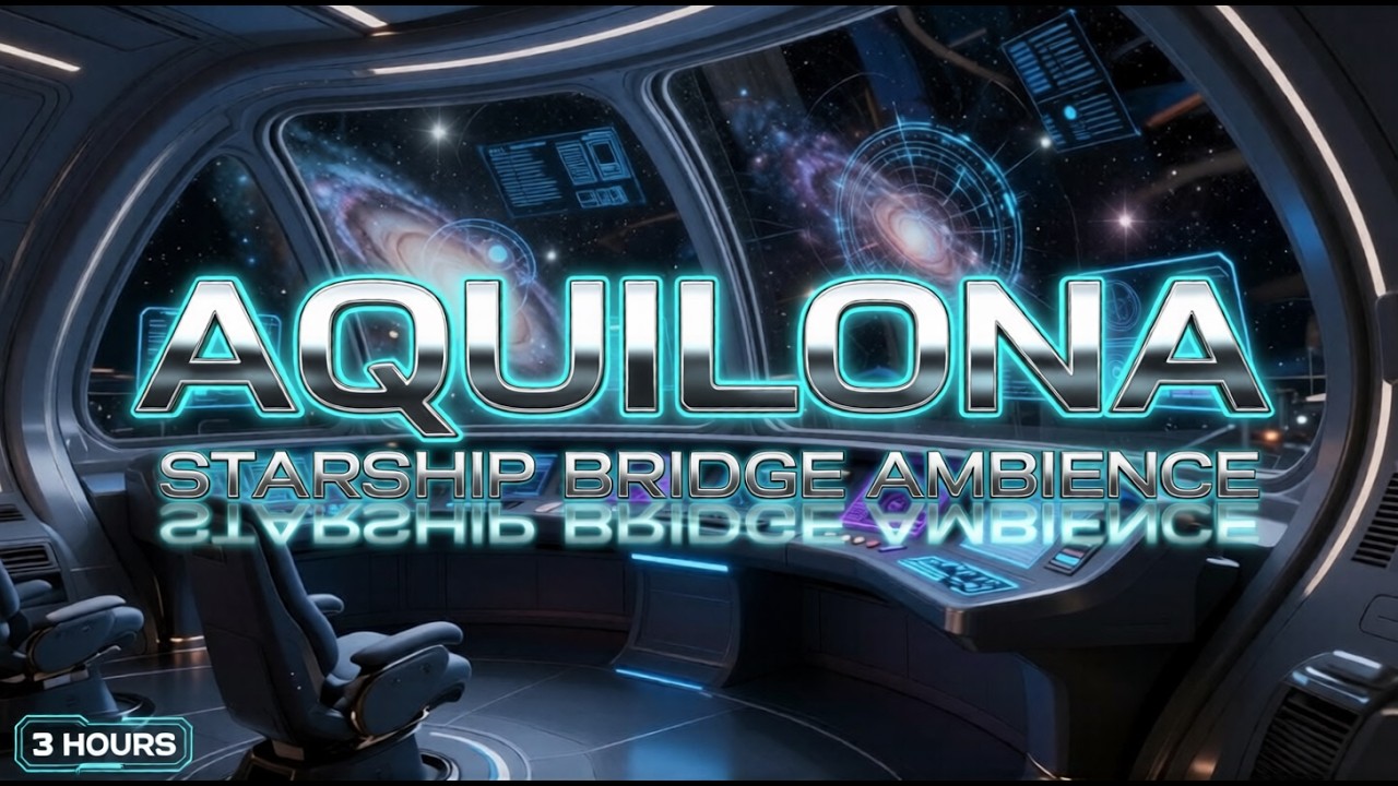 AQUILONA: Starship Bridge Ambience | 3 Hours Deep Space Journey for Sleep, Study & Focus