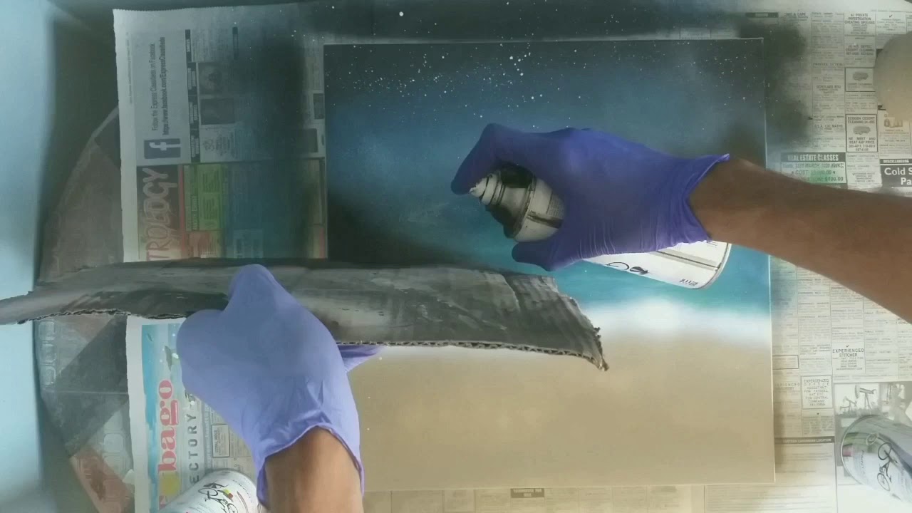 Beach Spray paint art (Timelapse)