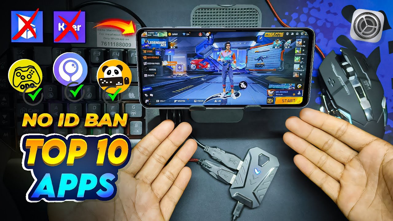 2025 😱 Top 10 Apps to Play Free Fire with Keyboard & Mouse in Mobile | NO ID BAN 🚫 | @LOVERGAMERYT