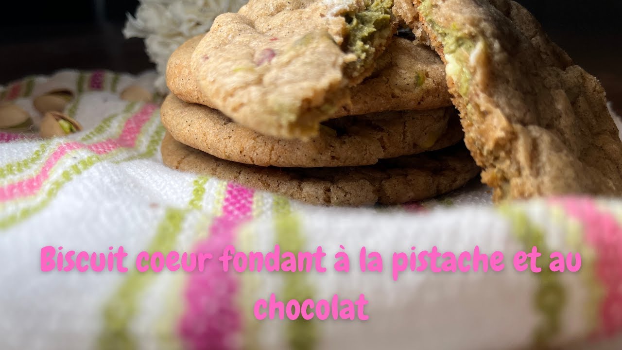 Biscuit coeur fondant pistache chocolat