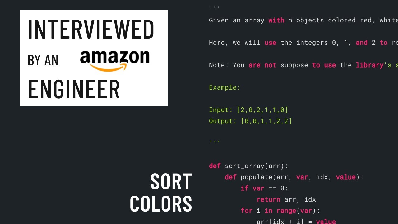 Python interview with an Amazon engineer: Sort colors