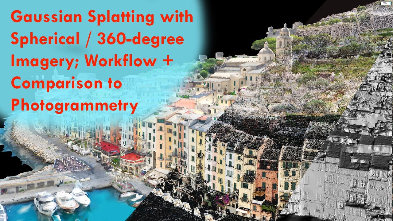 Gaussian Splatting and Photogrammetry with 360/spherical imagery