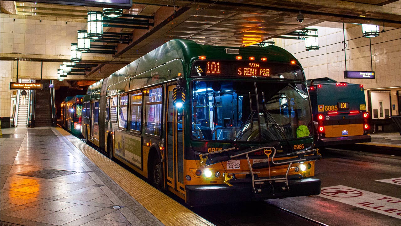 King County Metro 2012 New Flyer DE60LFR Hybrid Artic 6986 [ Audio Recording ]