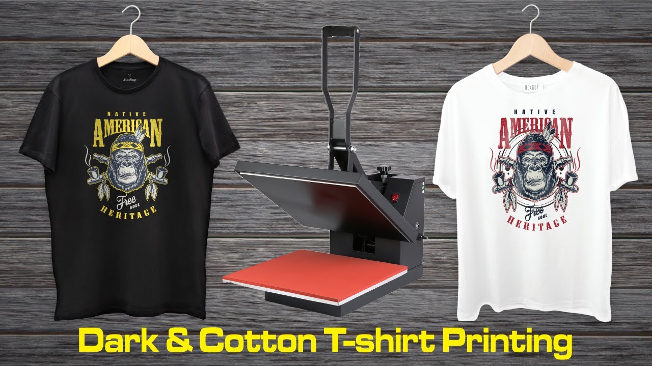 Dark & Cotton T-shirt Printing by Heat Press Machine