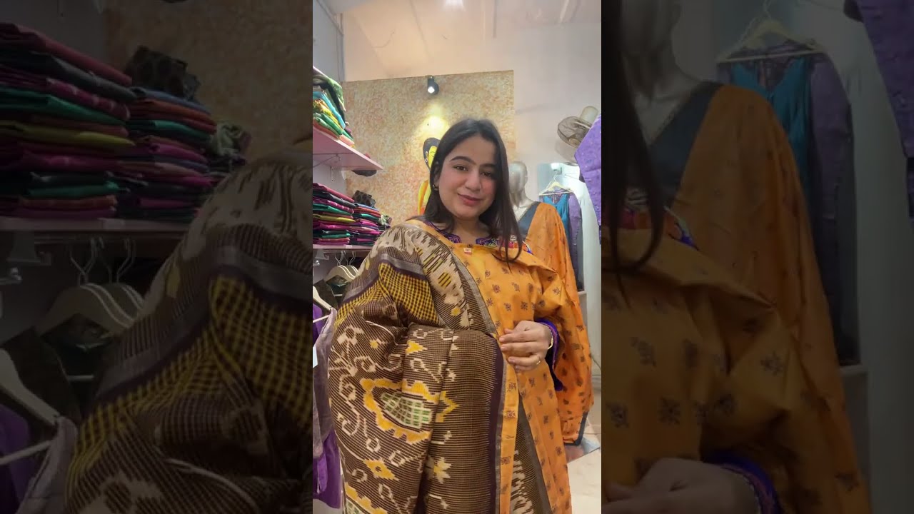 Ikkat Tussar silk Suits - Dress Material - Tussar silk Kurti Dupatta Churidar material - Silk mark