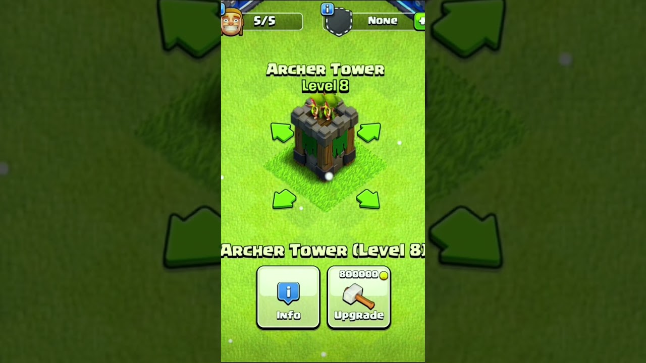 Archer Tower All Levels + Animation + Cost + TH Level + Time | Clash of Clans