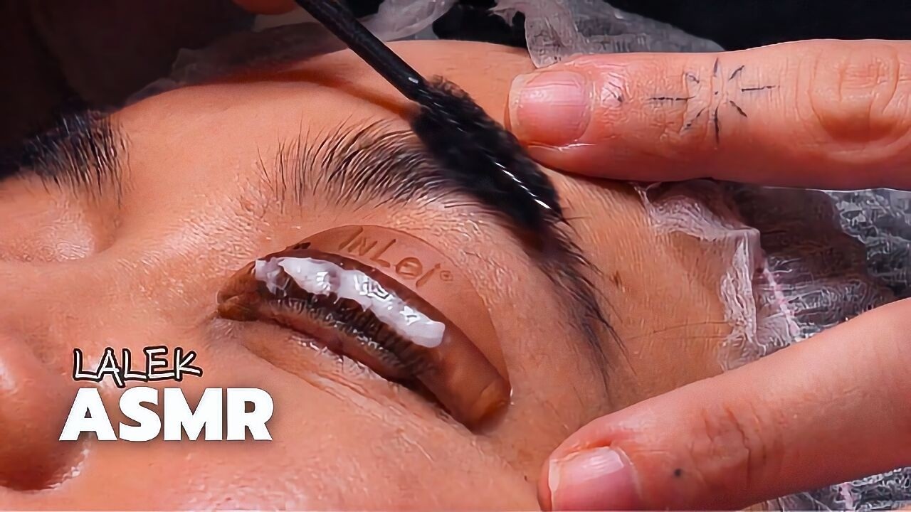 Italian Eyelash Perm & Eyebrow Laminated | ASMR Closed up Real Sound