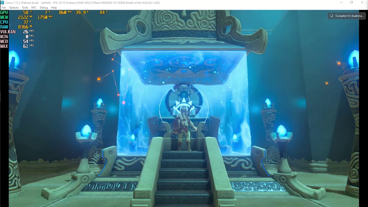 Teste Cemu 1.17.2 Zelda BTW - Vulkan  RX570 #PenguinEhis