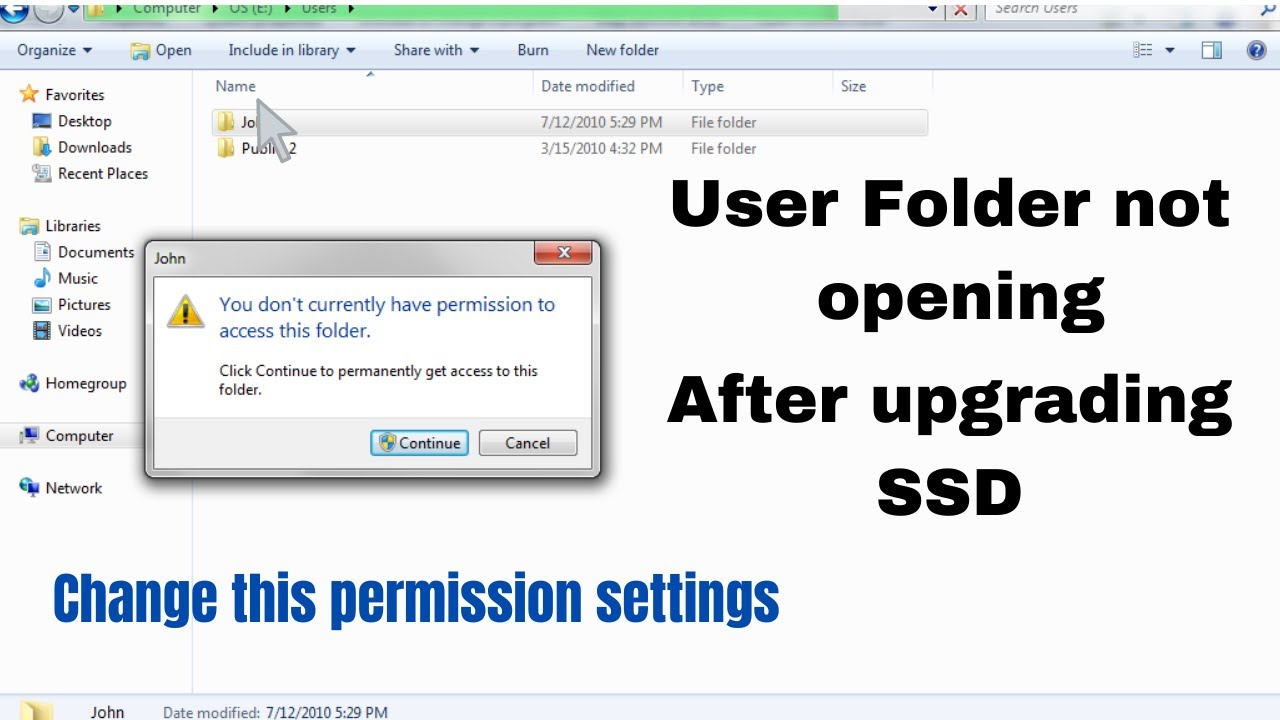Cannot access files from old windows hard drive ।। How to access user folder on old hard disk