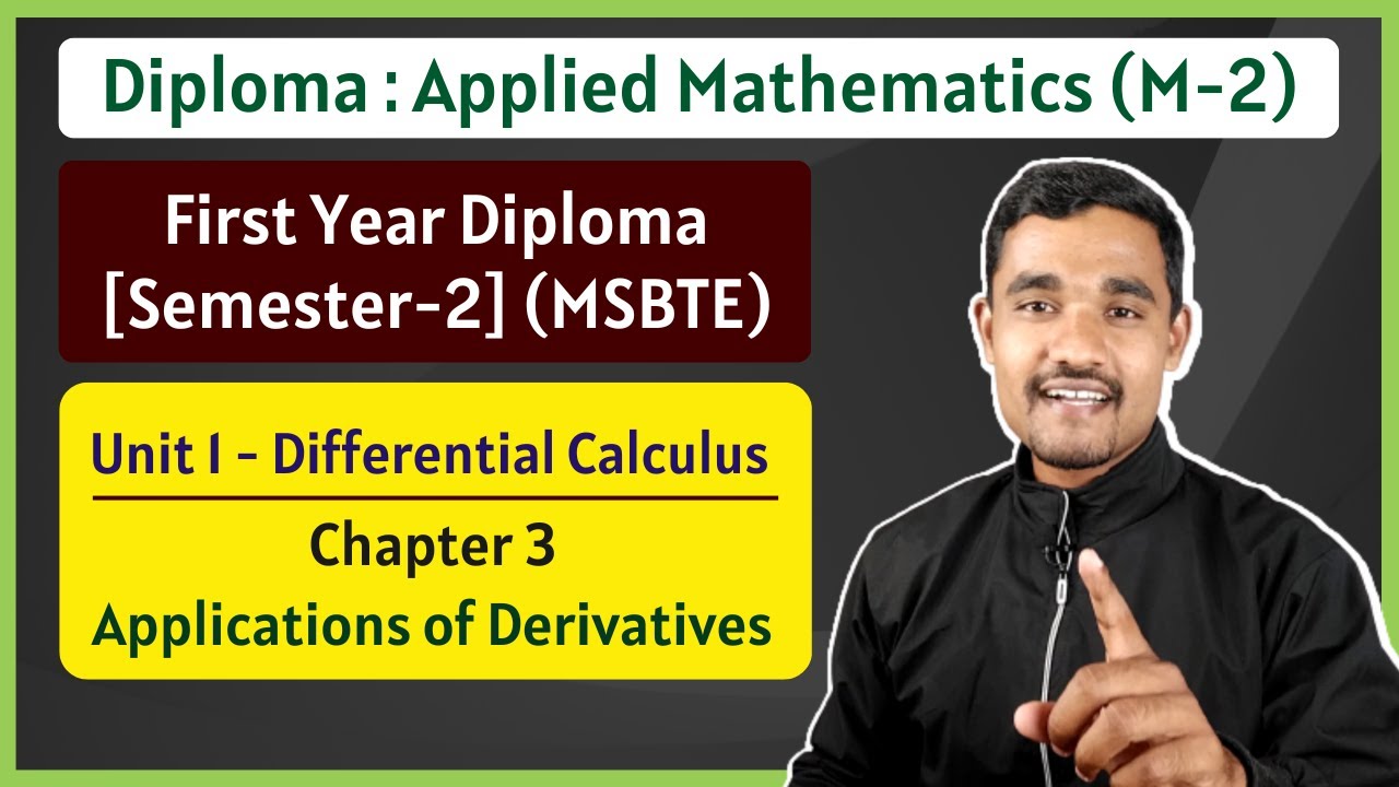 Applications of Derivative - 05 | Basic Mathematics | FY Diploma in Engineering | MSBTE