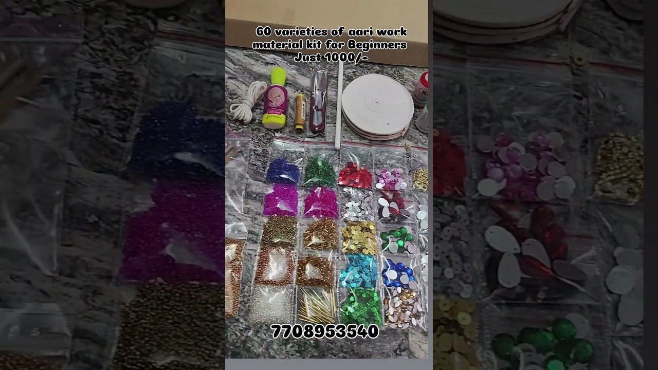60 varieties of aari work material kit for Beginners just 1000/- shipping available all over India