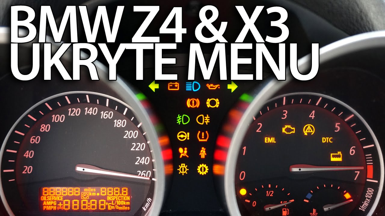 Ukryte menu zegarów BMW Z4 (E85 E86) X3 (E83) testowy tryb serwisowy zestawu wskaźników