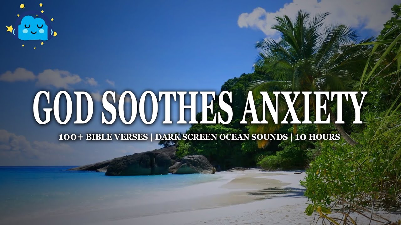 Dark Screen & 100+ Bible Verses for Anxiety | Ocean Waves | Deep Sleep Audio