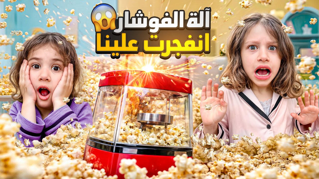 جربنا آلة الفوشار انفجرت علينا😱 بيتنا صار كلو فوشار/صفا ولولو أتأذو بسببها