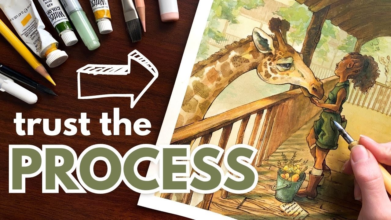 what to do when you feel like giving up on your art // ink and watercolor process