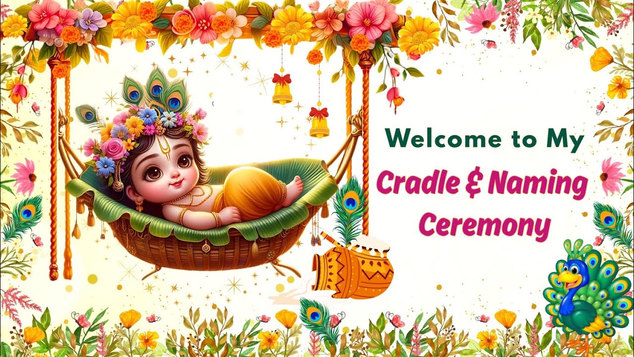 Trending Krishna Theme Cradle Ceremony Invitation Video 