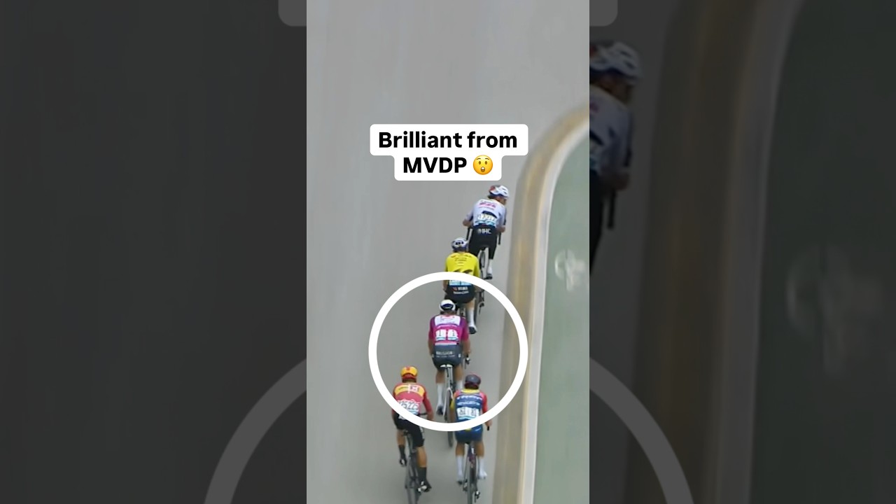 A masterpiece from Mathieu Van der Poel 🚀 #shorts #cycling