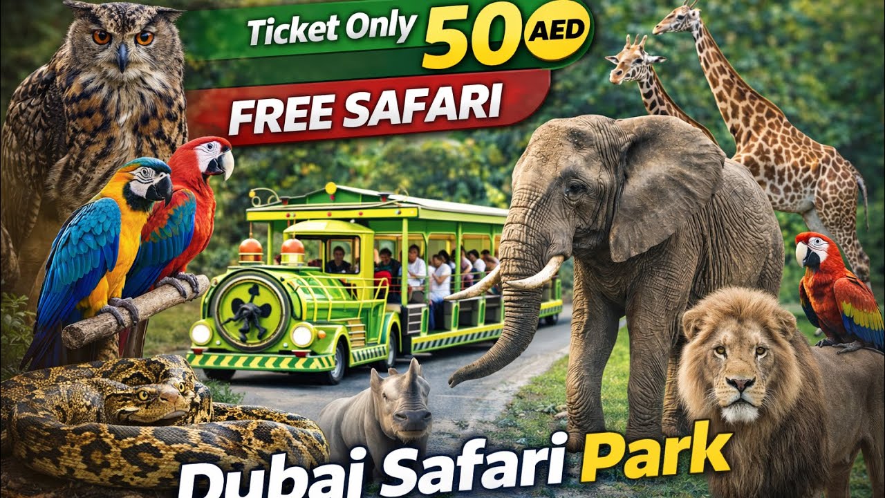 Dubai Safari Park 🦁 | Sirf 50 AED Mein Free Safari Train & Itne Saare Animals!