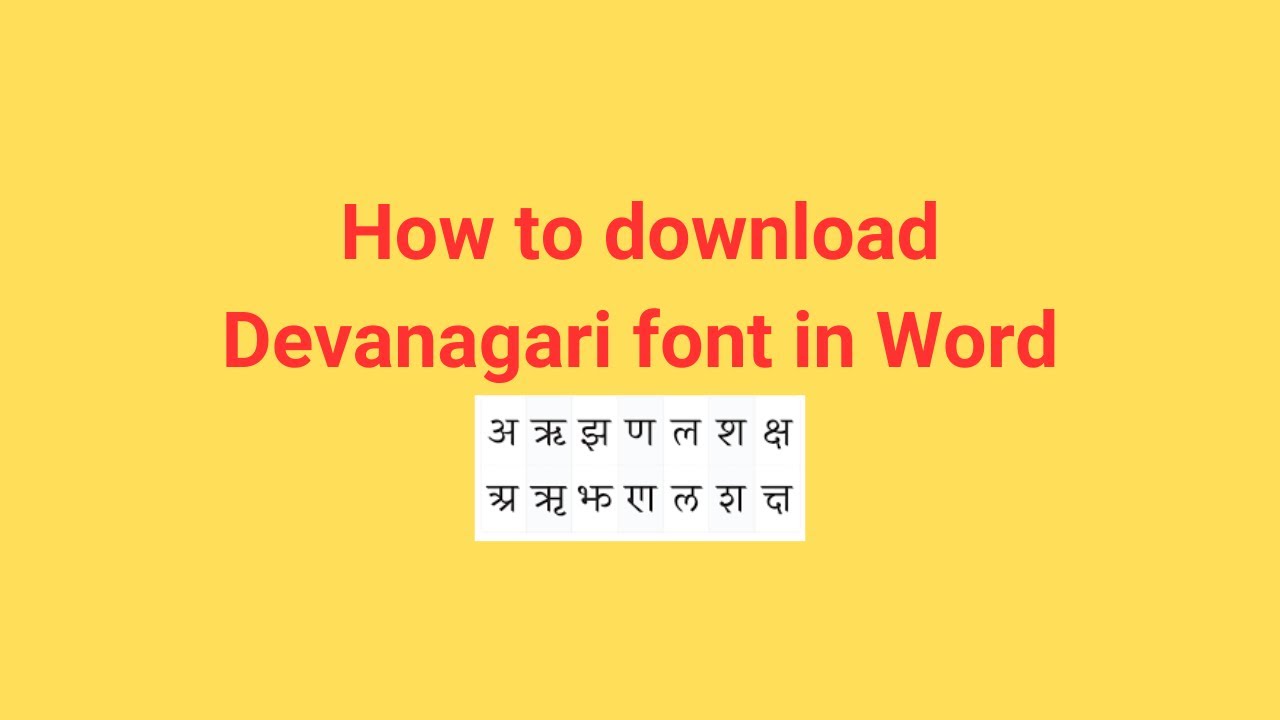 How to download Devanagari font in Word