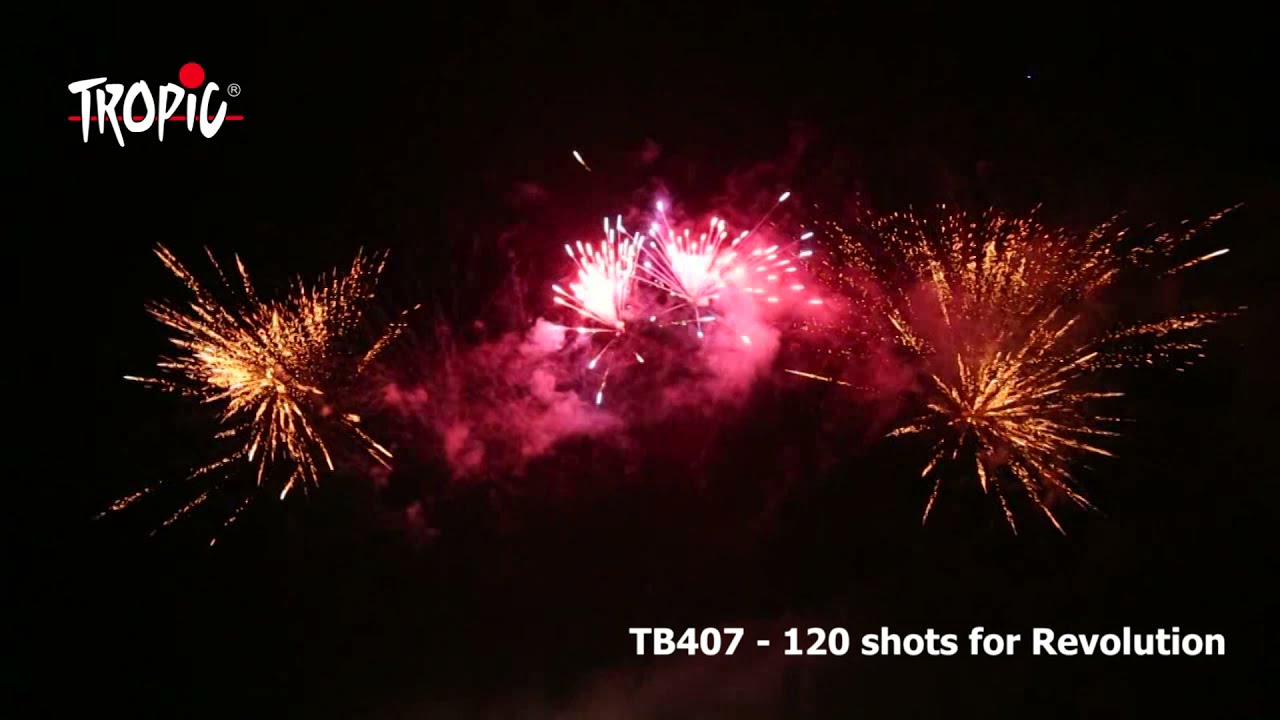 TB407 REVOLUTION (120 shots) - TROPIC Fireworks, Fajerwerki, Feuerwerk, Vuurwerk, Feu d'artifice