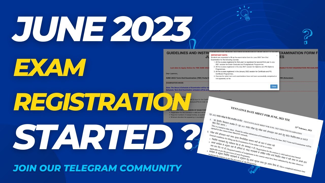 IGNOU June 2023 Exam Registration Starts | Last Date