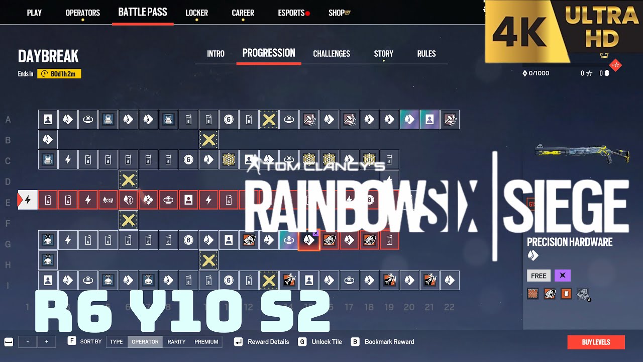 RAINBOW SIX SEIGE Year 10 Season 2  - Complete Battle Pass Progression
