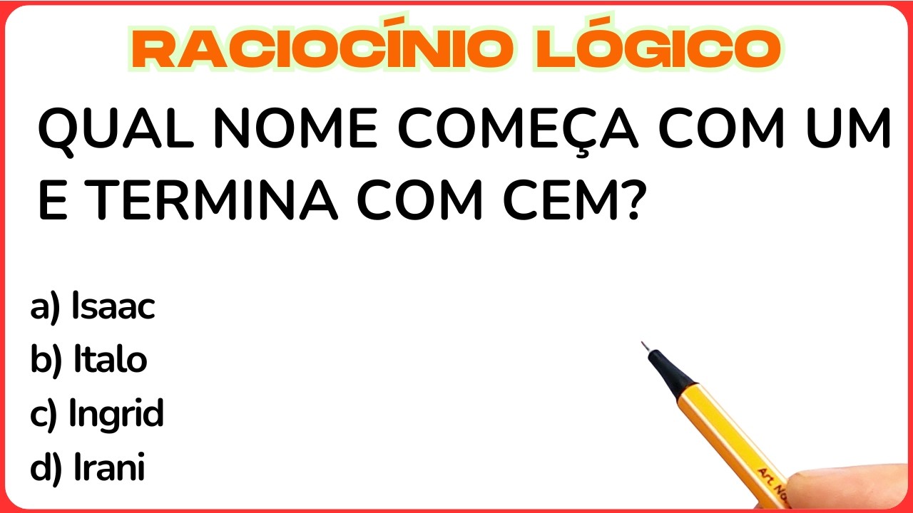 RACIOCÍNIO LÓGICO! Essa é facil, mas muitos erram🔥