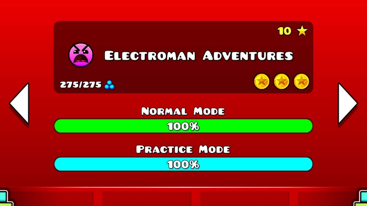 Geometry Dash Walkthrough - Level 13 (Electroman Adventures) [ALL COINS]