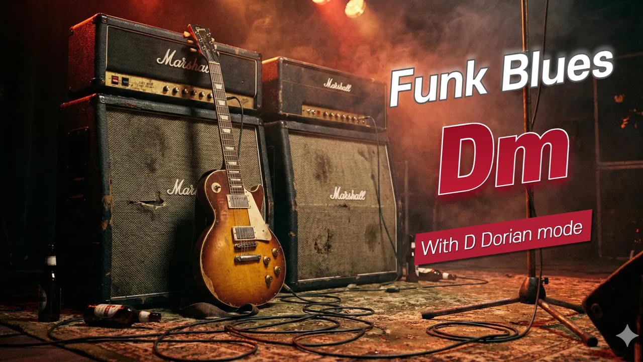 Funky Blues Guitar Backing Track (Key of D Minor)