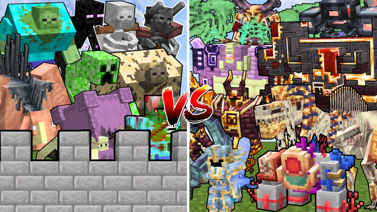 L_ENDER'S CATACLYSM ARMY vs MUTANT MONSTERS CASTLE | Minecraft Mob Battle