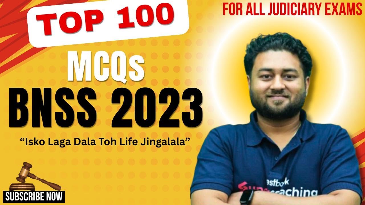 Top 100 BNSS 2023 MCQs for Judiciary Exams || 3  Years Practice Judgment #bnss #bnss2023