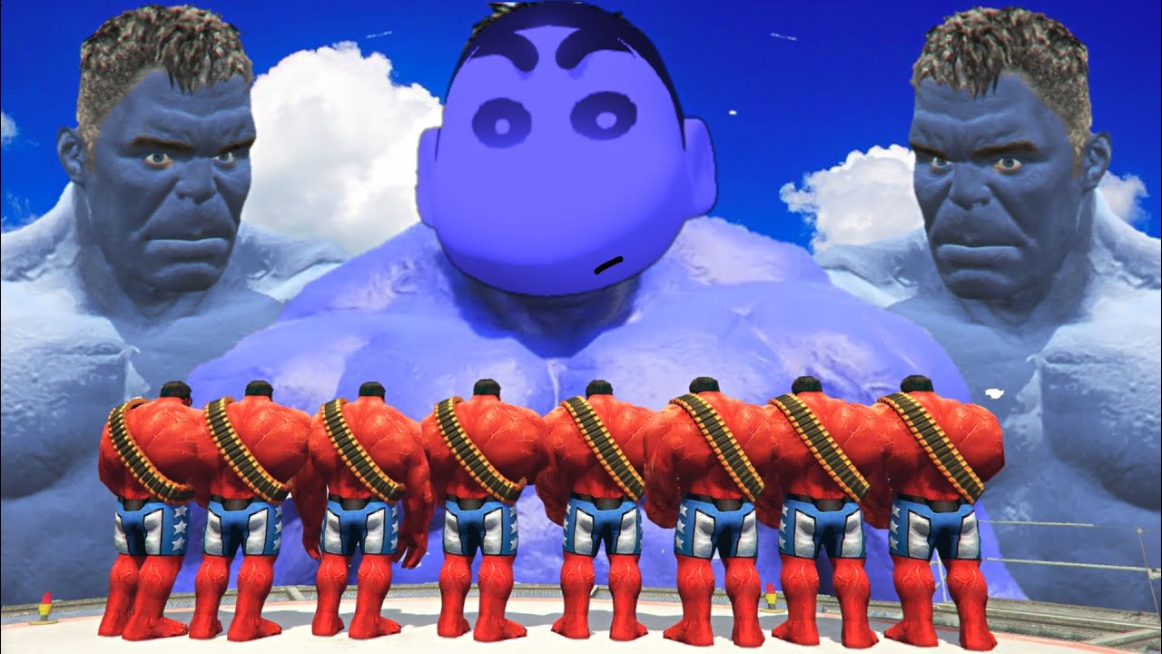 SHINCHAN BECAME GOD BLUE HULK ARMY AND FIGHT WITH RED HULK ARMY IN GTA 5 | PART 4 | GTA V GAMEPLAY