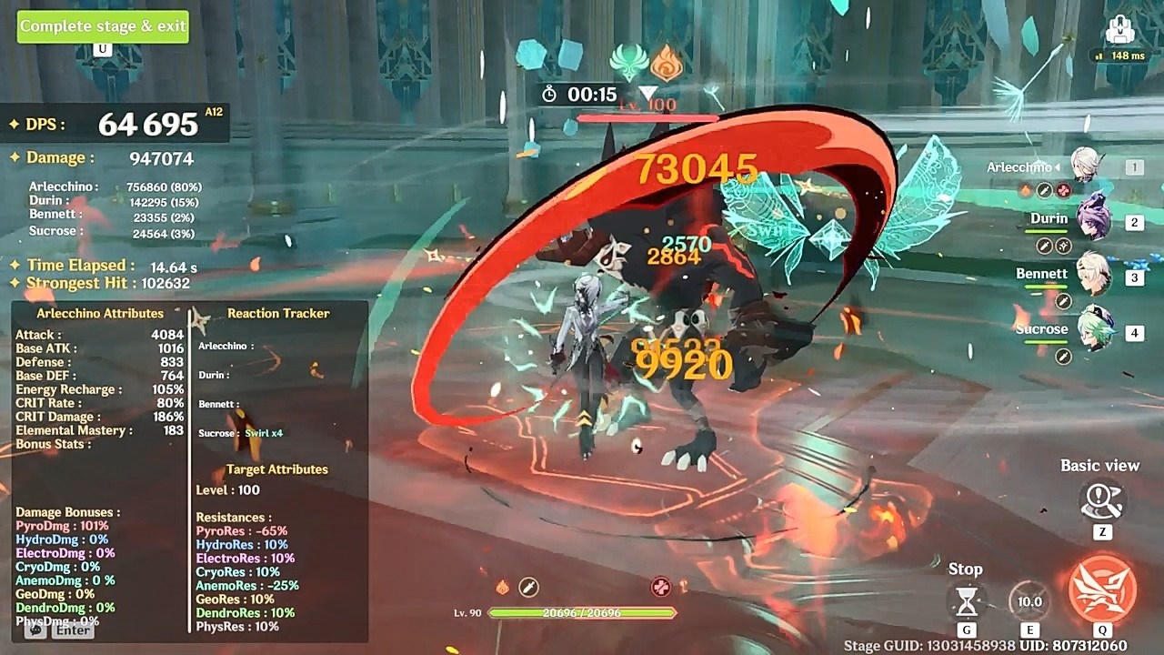 My Arlecchino DPS check