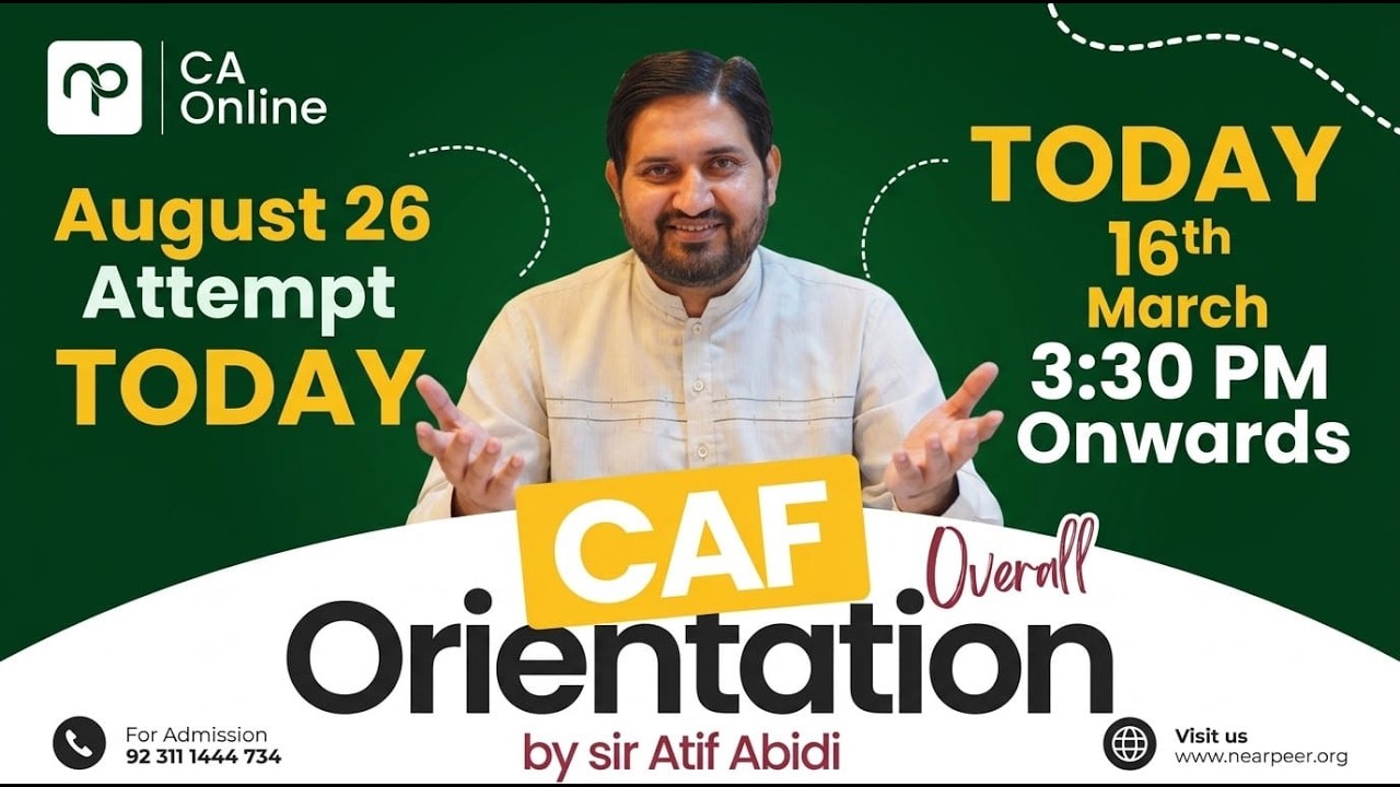 Free CAF Overall Orientation | Free CA Study Plan for all Participants