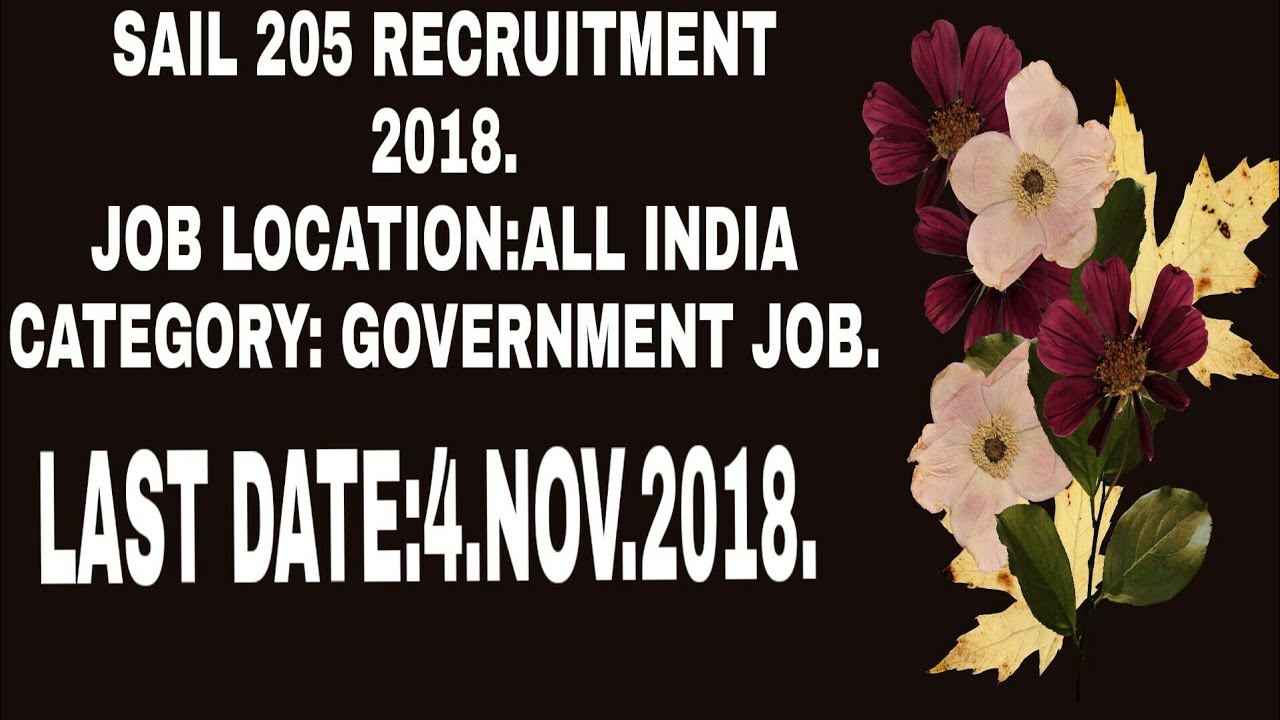 Sail 205 Operator -Cum-Technician& Junior Manager | Sail operator recruitment 2018 |(12/11/2018).