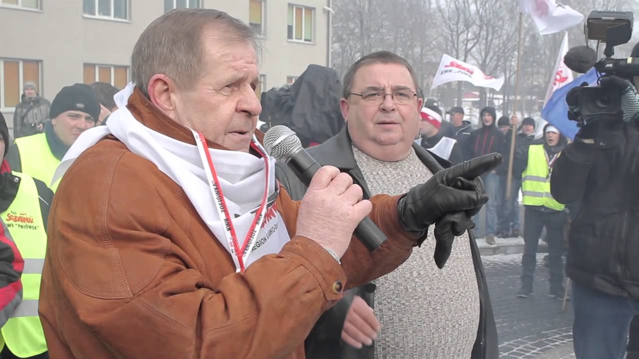 Strajk pod siedzibą JSW (4.02.2015)