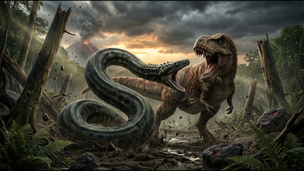 Serpent Kingdom: Massive Ancient Snake vs Tyrannosaurus Rex | When Legends Clash  #TRex
