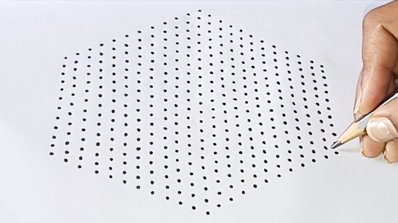 23*12 dots rangoli design | simple chukkalaa mugguluuu | easy rangoli design 