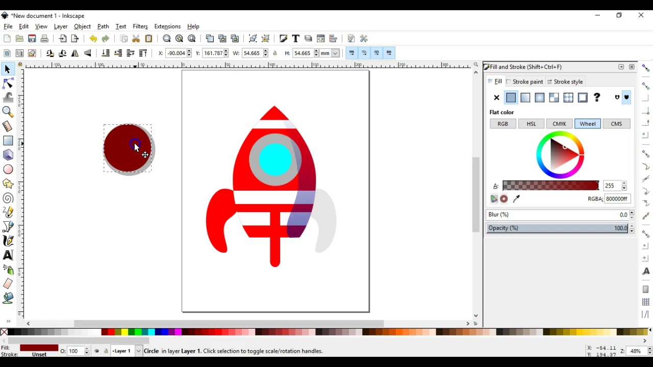 Inkscape Tutorial: Draw a Cartoon Rocket