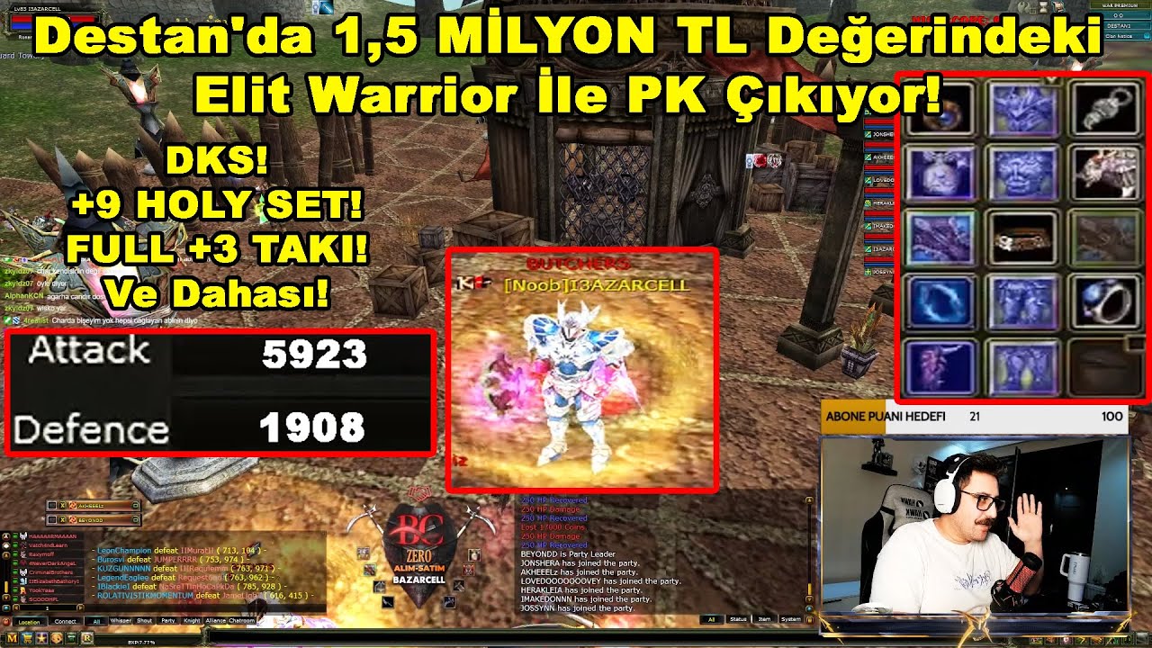 PHALANKS666 | Destan'da 1,5 MİLYON TL Değerindeki Elit Warrior İle PK Çıkıyor! | Knight Online