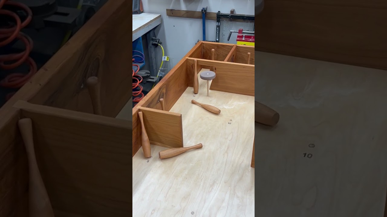Тестирую самодельную игру в кегли &mdash; столярный DIY-проект