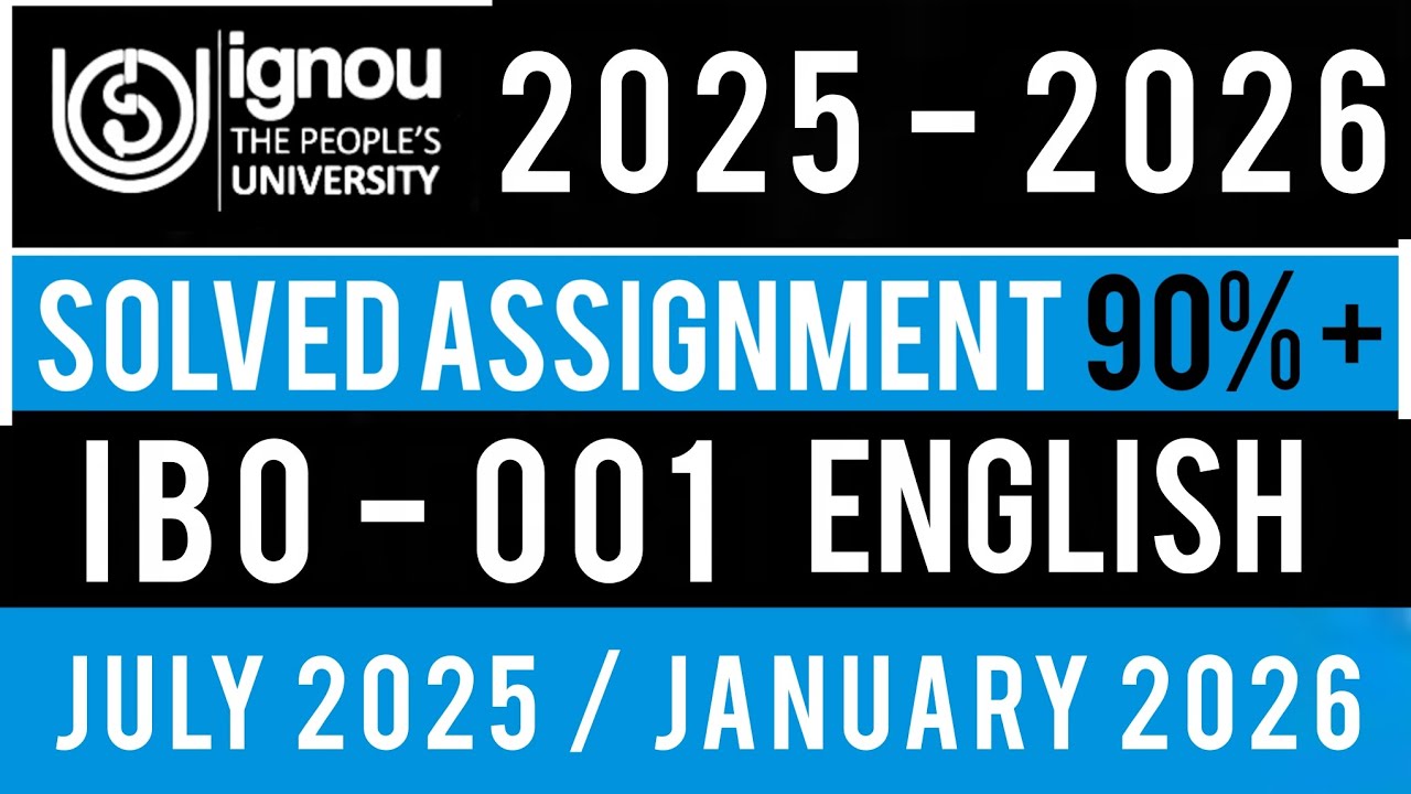IBO 01 SOLVED ASSIGNMENT 2025-26 IN ENGLISH | IBO 01 SOLVED ASSIGNMENT 2025-26 | IBO 01