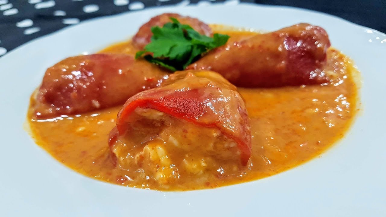 Pimientos del piquillo rellenos de merluza y gambas