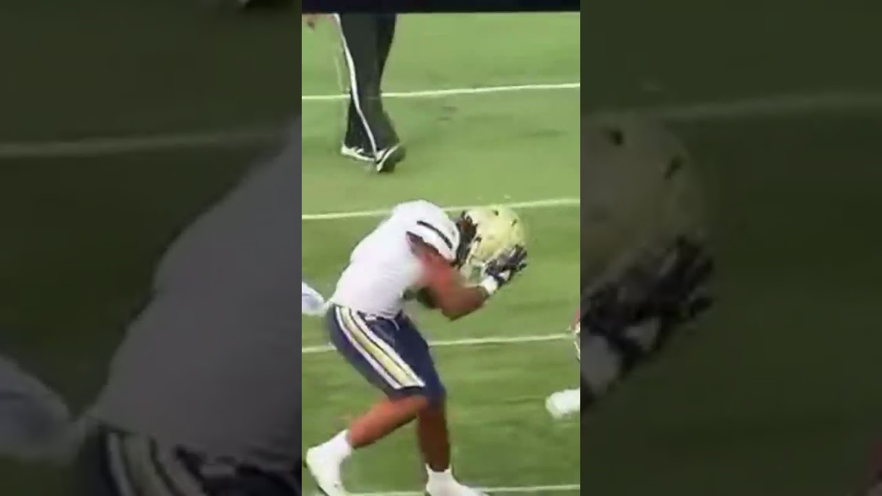 Georgia Tech Player Gets Rocked So Hard His Helmet Flies Off!  #FootballShock #2024football