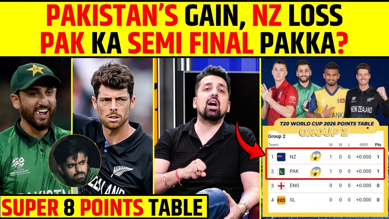 PAKISTAN’S GAIN, NZ LOSS! PAK KA SEMI-FINAL PAKKA? | SUPER 8 POINTS TABLE #t20worldcup2026 #pakvsnz