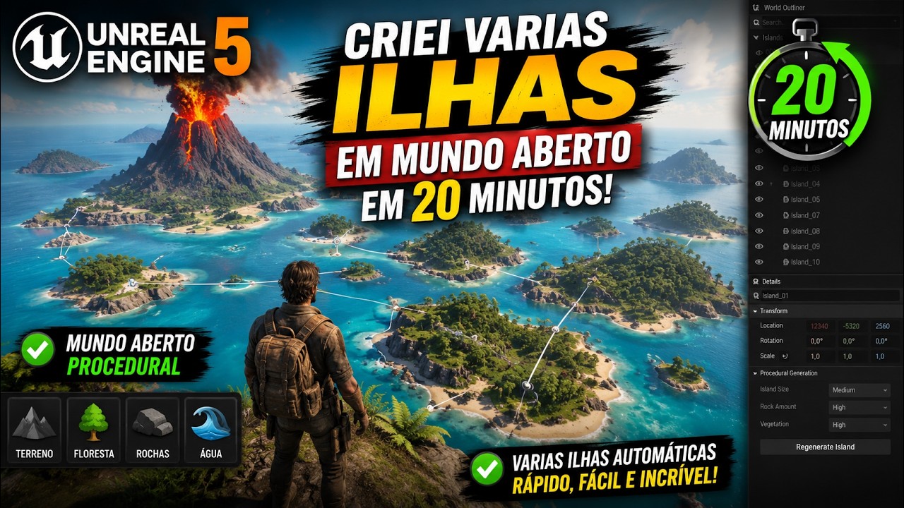 Crie um mapa do mundo aberto em 20 minutos | Tutorial Unreal Engine 5