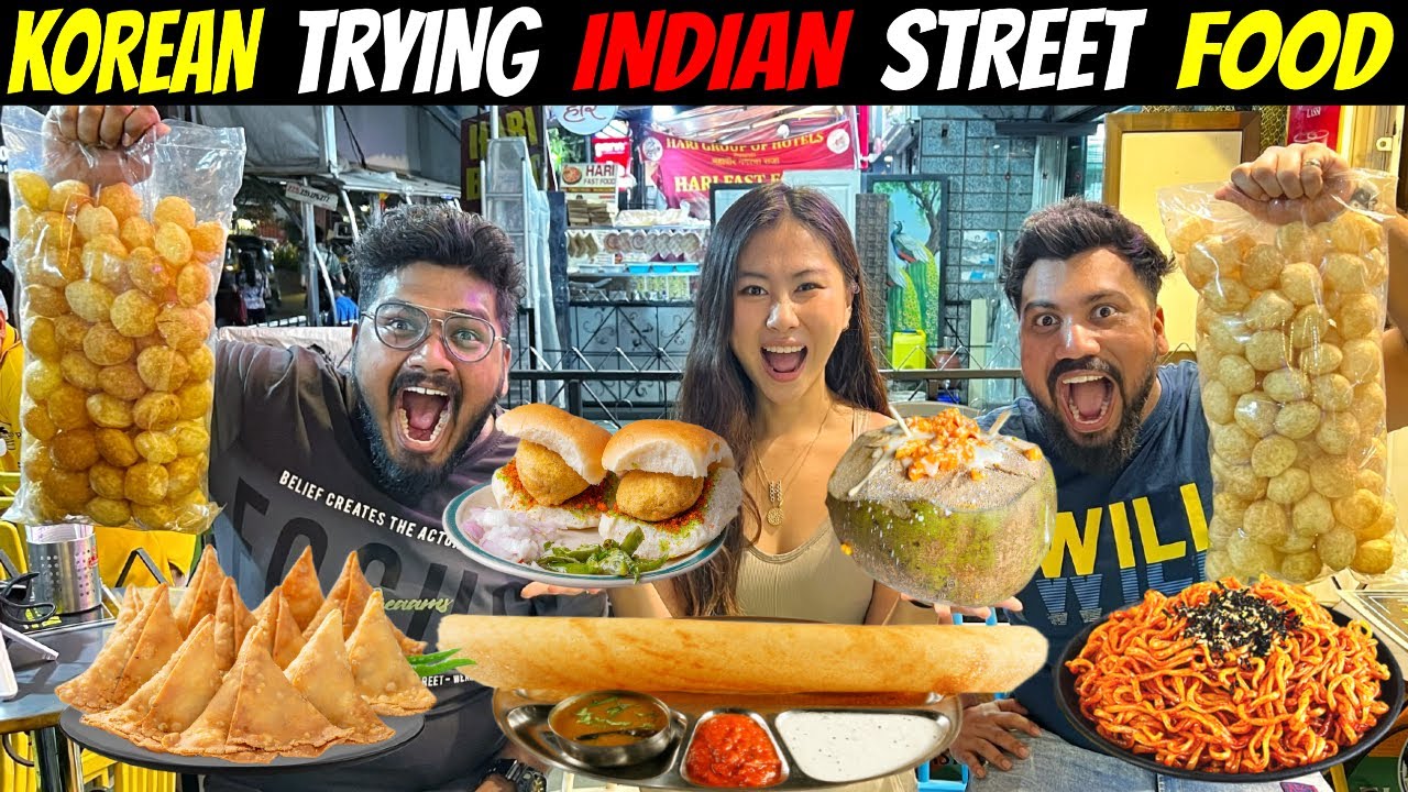 КОРЕЙЦЫ ПРОБУЮТ ИНДИЙСКУЮ УЛИЧНУЮ ЕДУ | STREET FOOD INDIA при участии @Mhyochi (Ep-526)