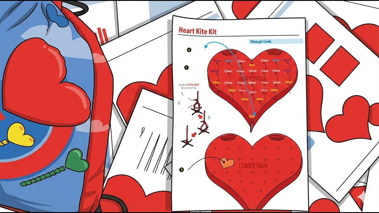 Heart kite kit | Through Cords