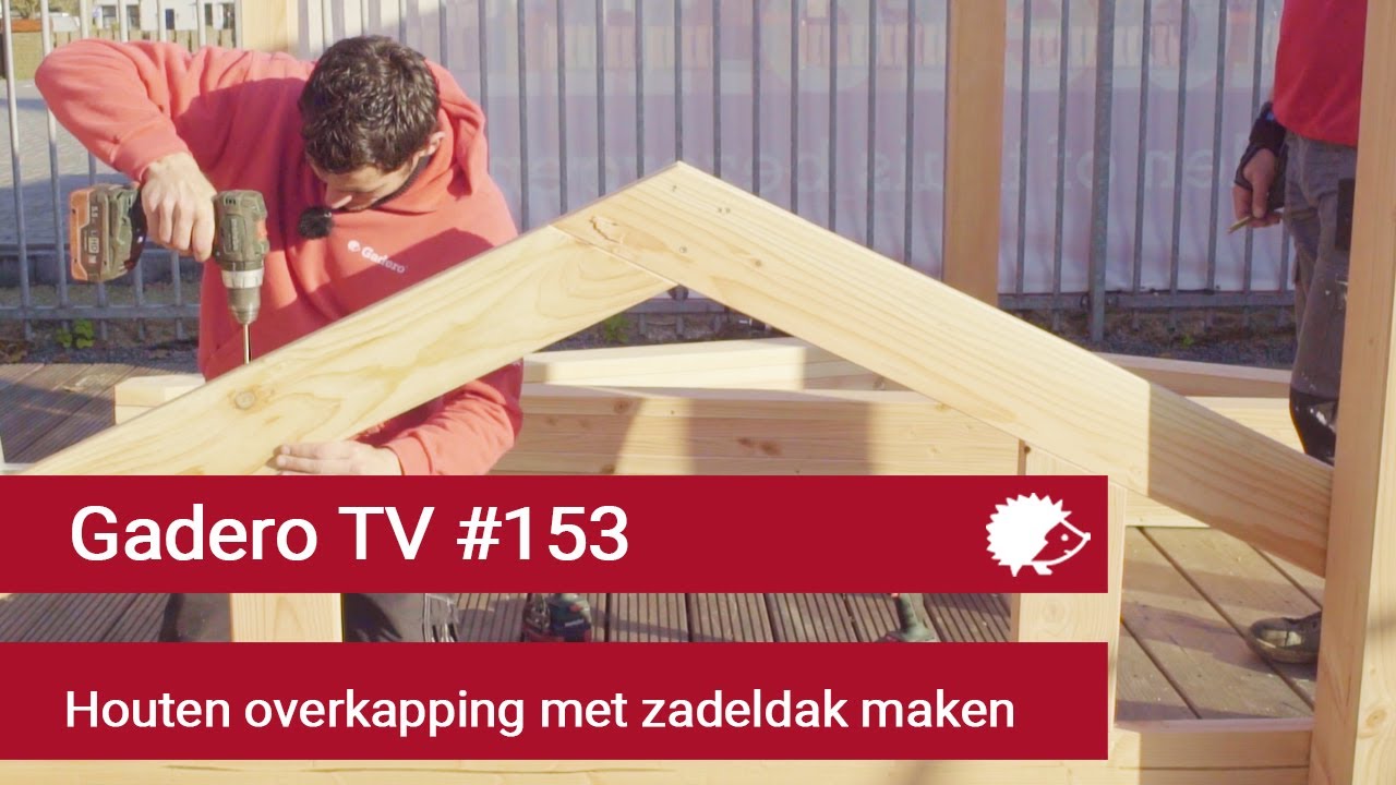 #153 Houten overkapping met zadeldak maken